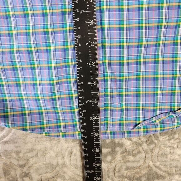 Ralph Lauren Shirt Mens Medium Purple Blue Plaid Button Down Yellow Pony - Picture 9 of 13